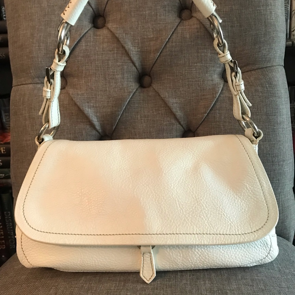 PRADA classic white leather handbag
